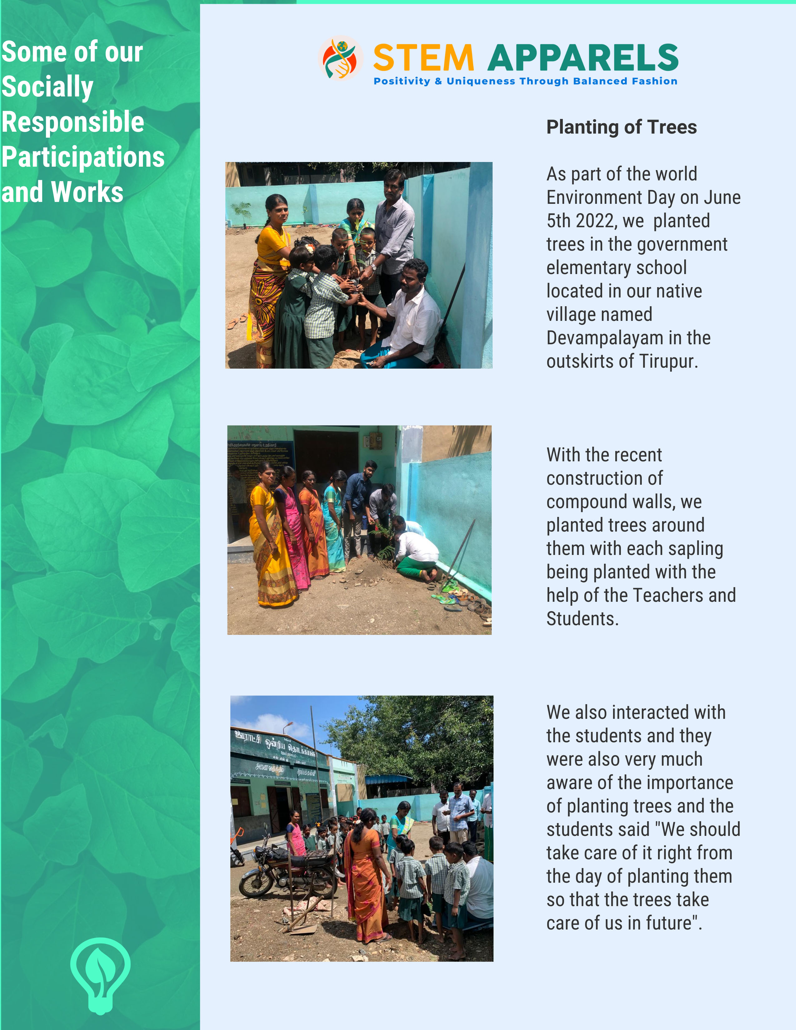 Save rain water | CSR by Stem Apparels